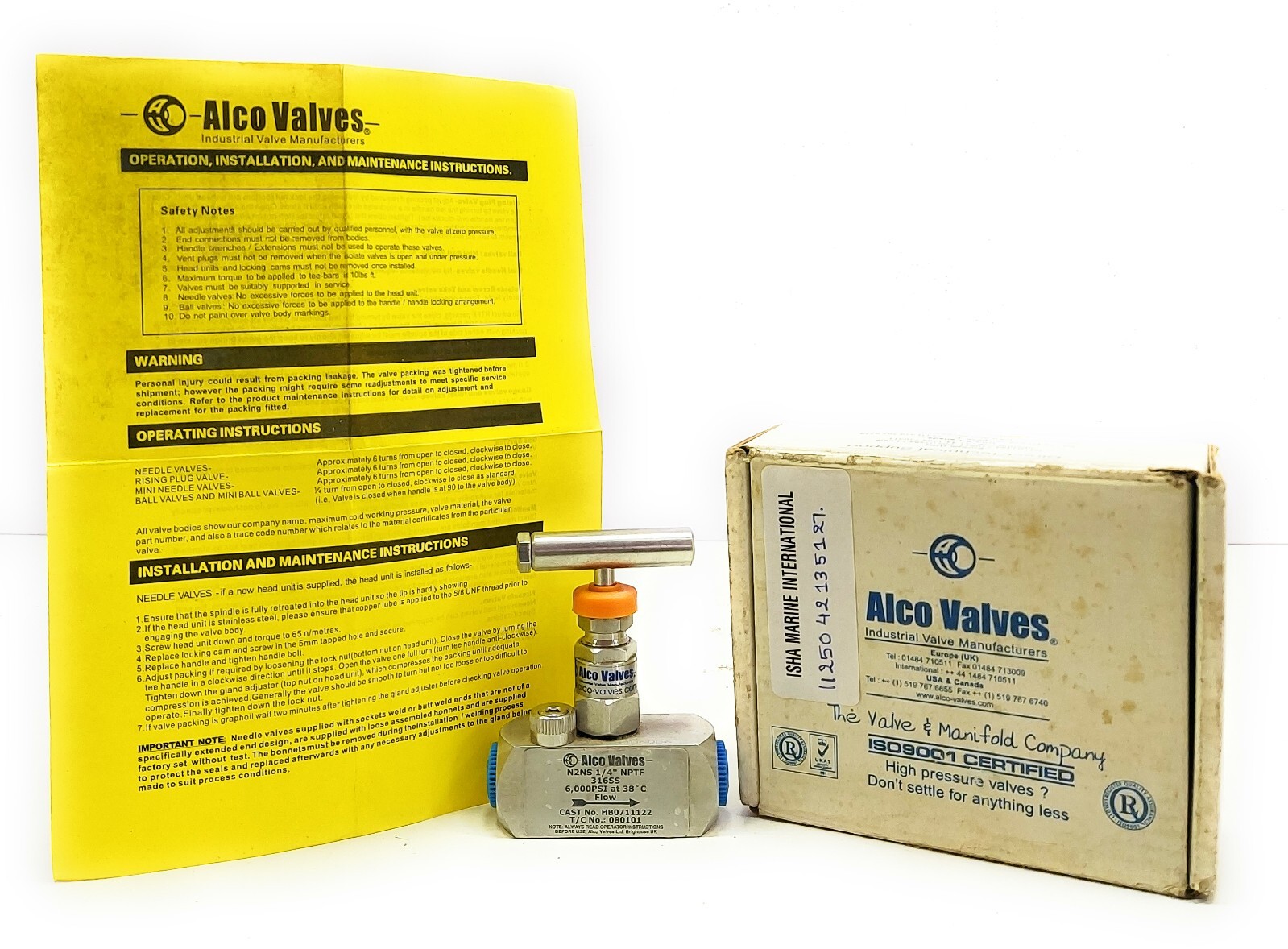 Alco Valves N2NS 1/4 Needle Valve HB0711122