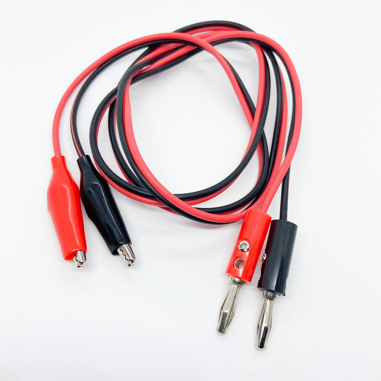 36" Stackable Dual Double Banana Plug To Alligator Plug Test Lead Cable