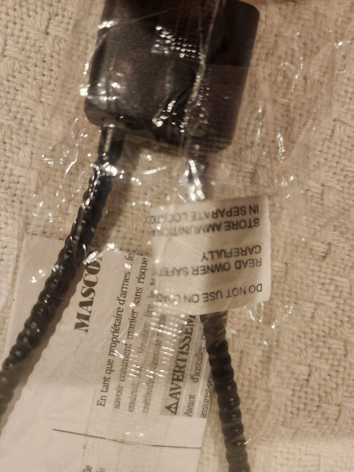 Mascon Black MCL02-P Cable Gun Lock 2 Keys and Instructions