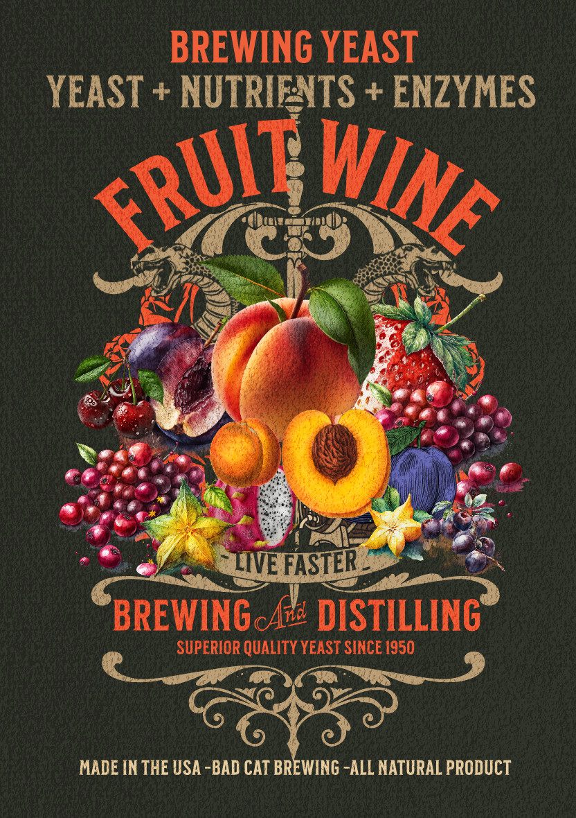 Fruit Wine Yeast - High ABV - Robust Fermentation - Fast  - USA Made