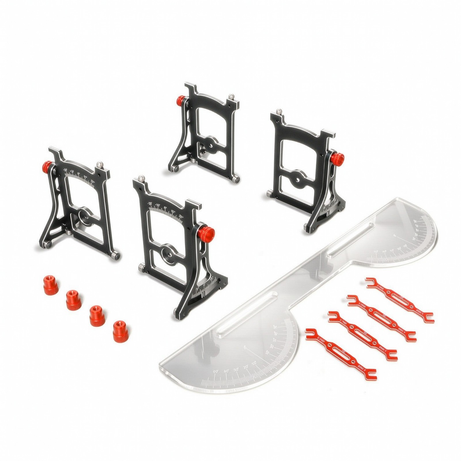 Wheel Tilt, Toe, and Slip Angle Gauge Adjustable RC Setup Tool Compact