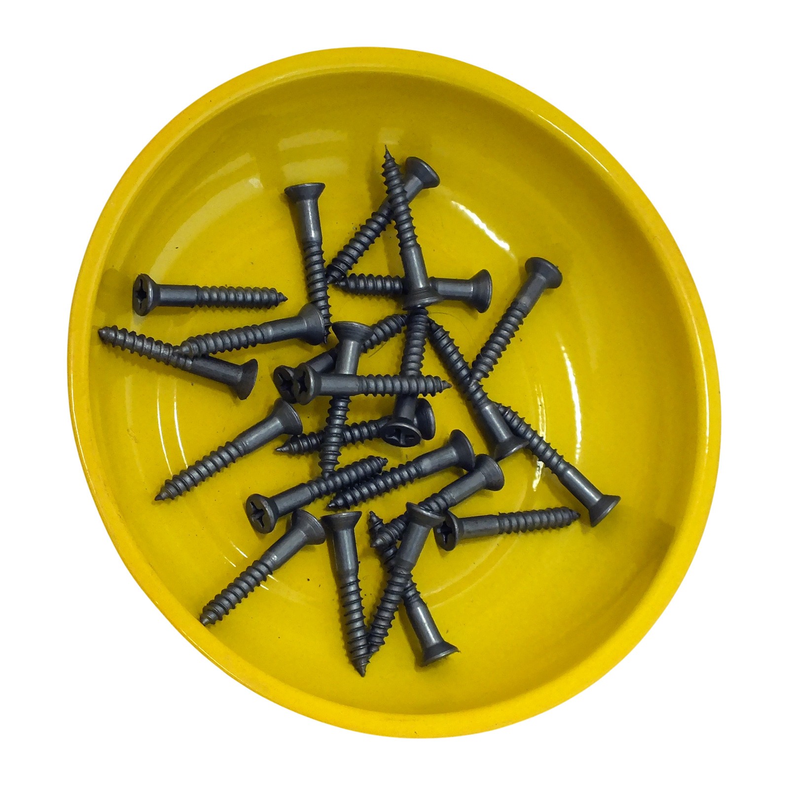3pc Magnetic Parts Trays Hi-Vis Yellow 100mm 4" Round Dish for Nuts Bolts Screws
