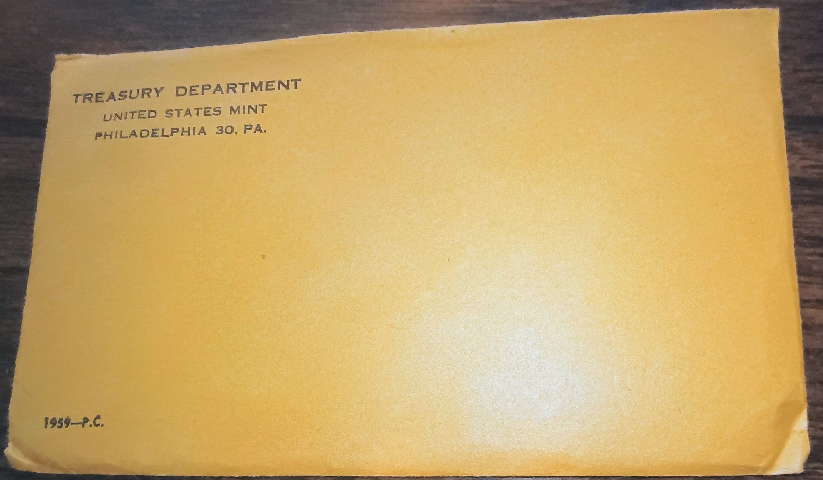 1959 Proof Set Envelope with cardboard and Mint insert  -  No Coins   .99 Ship