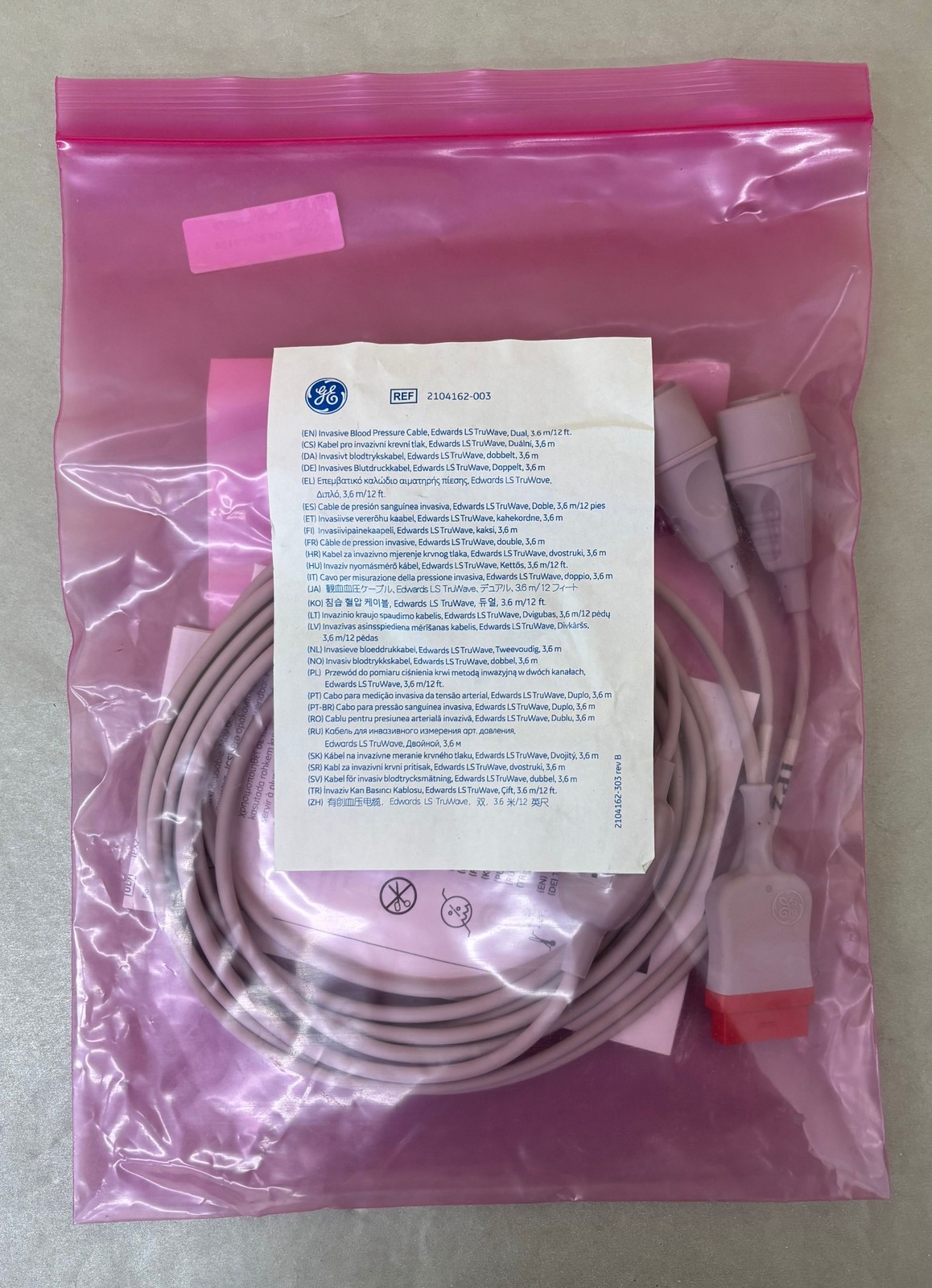 GE Healthcare 2104162-003 Blood Pressure Cable 3.6m/12 ft