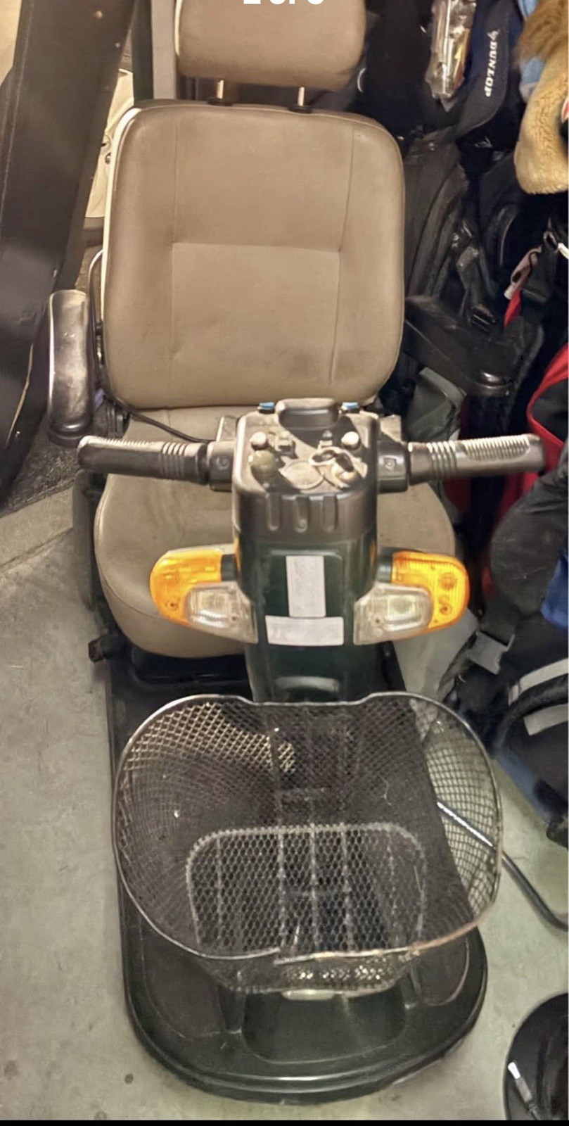 4-Wheel Mobility Scooter Electric/Battery Green/Beige w/ Front Basket