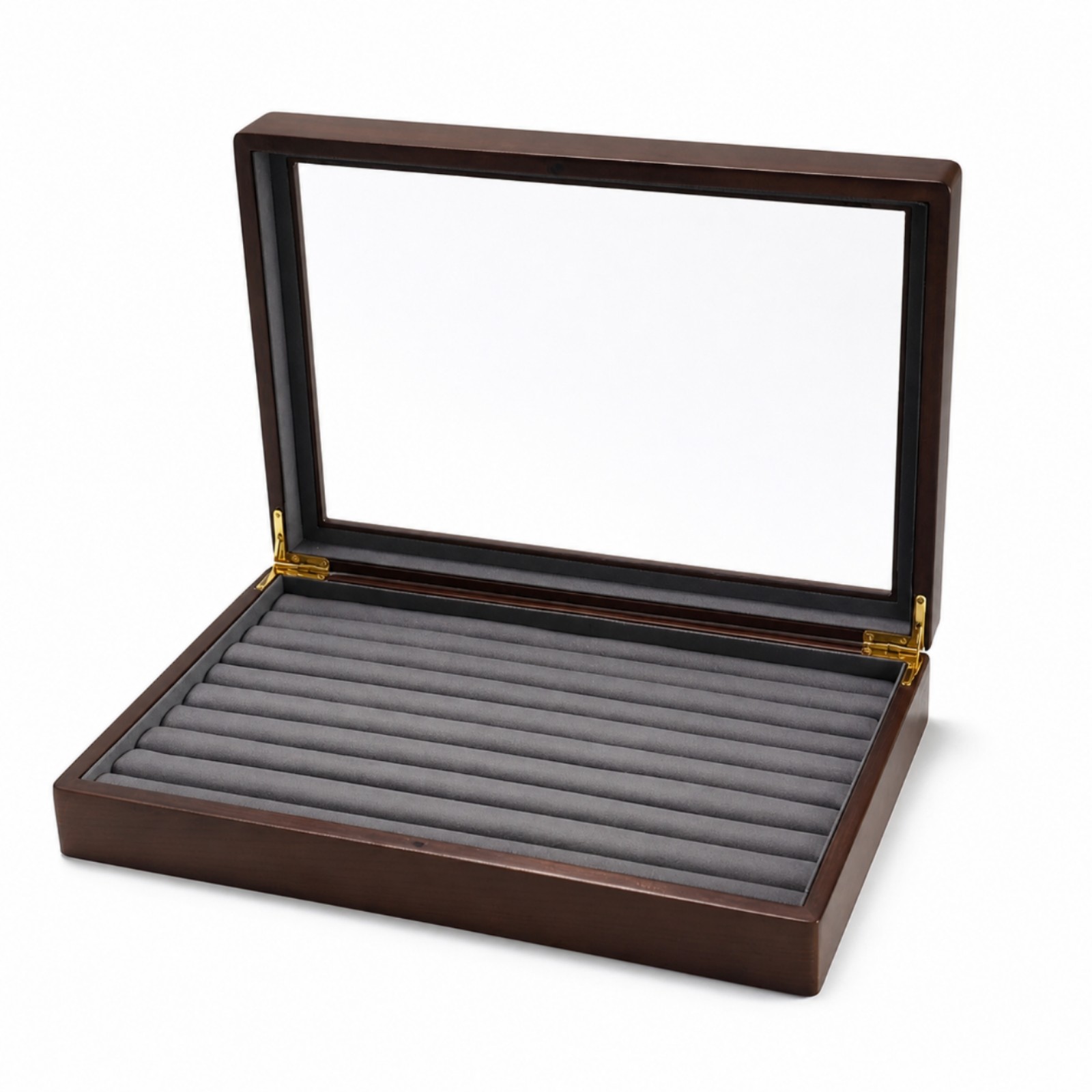 Jewelry Storage Tray with Glass Lid Dustproof for Vanity