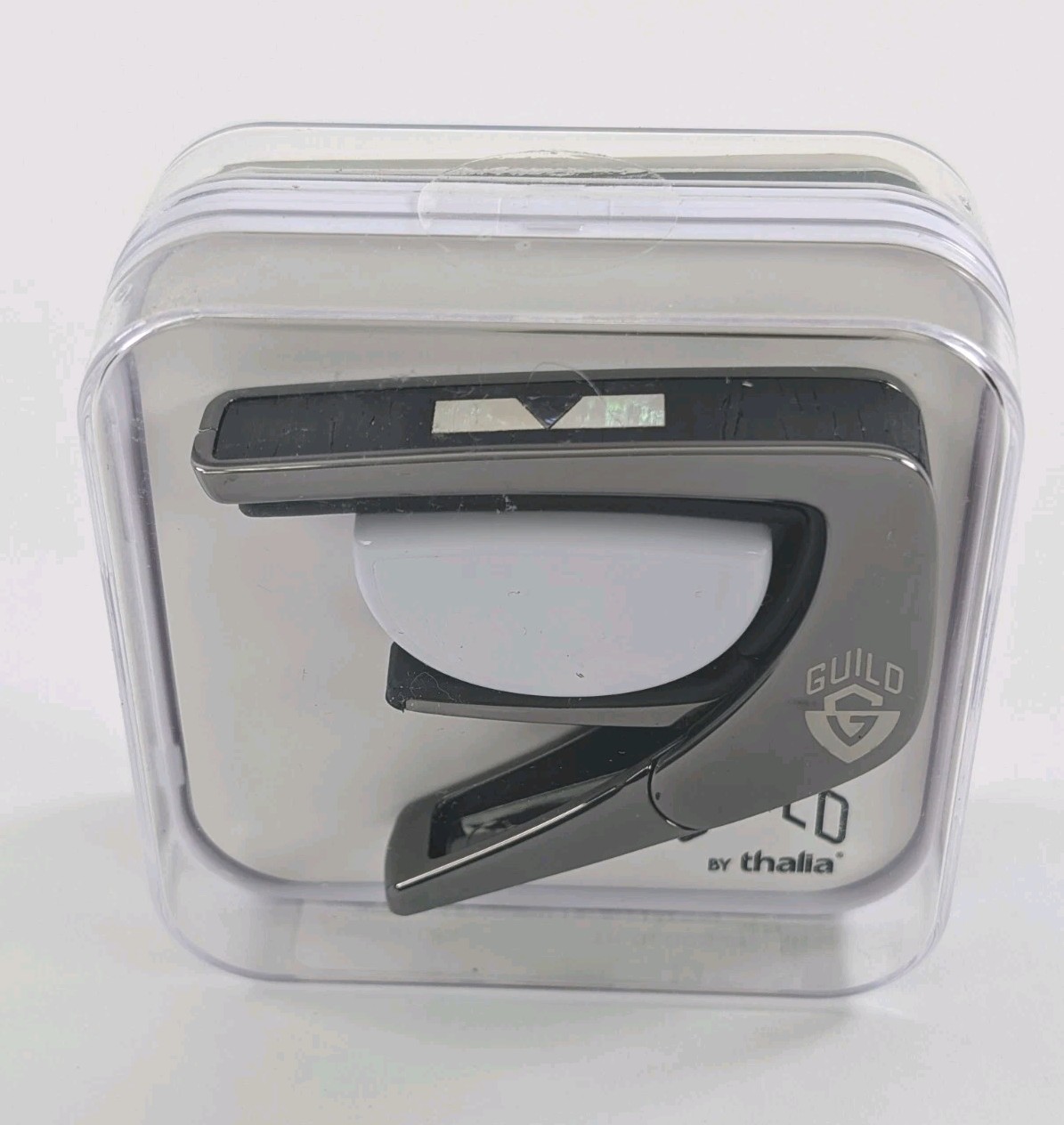 Thalia Guild Guitar Black Chrome Capo Ebony Inked W/ V-Block Marker