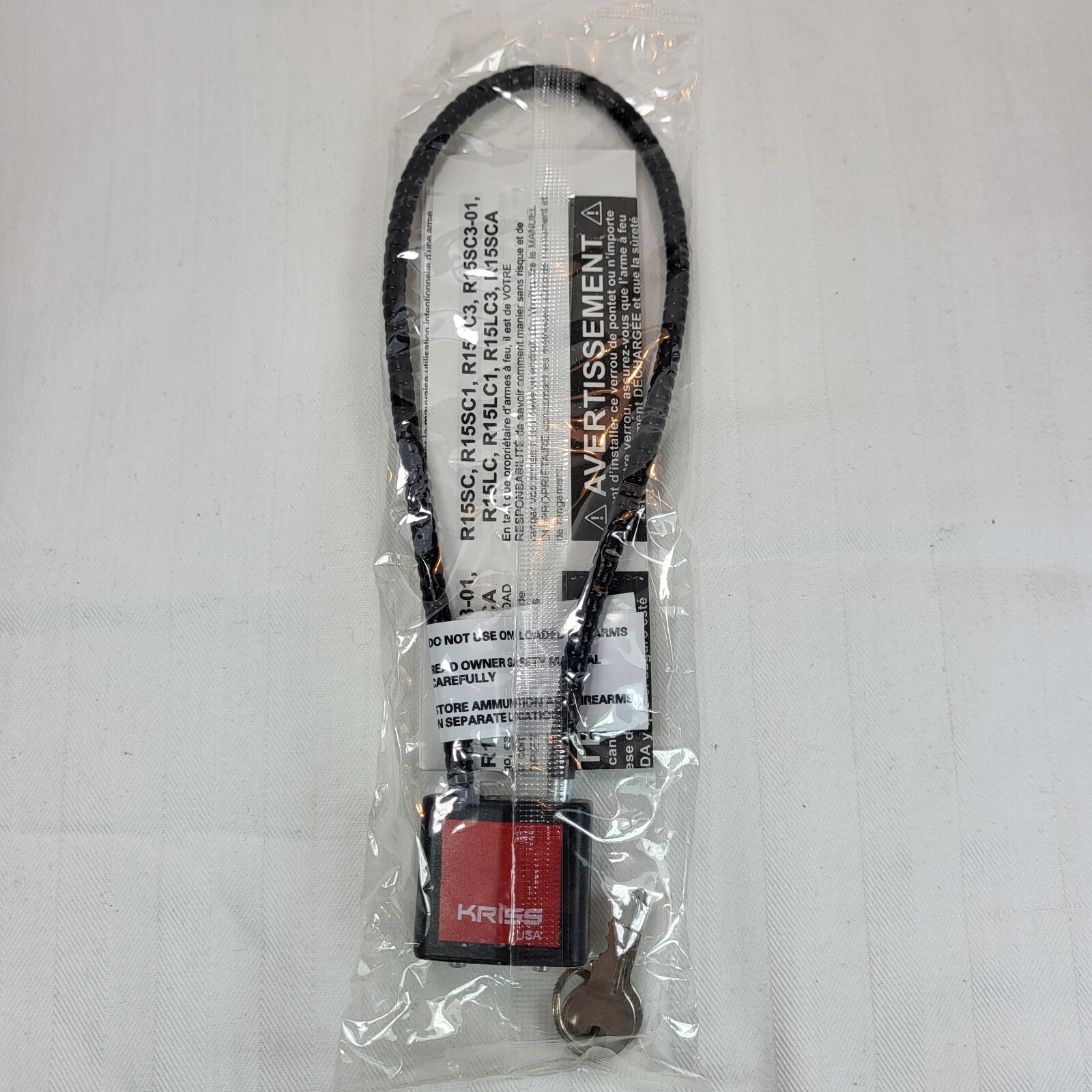 Kriss 15” Cable LOCK Black Security Keyed 2 Keys 30mm NEW NIP