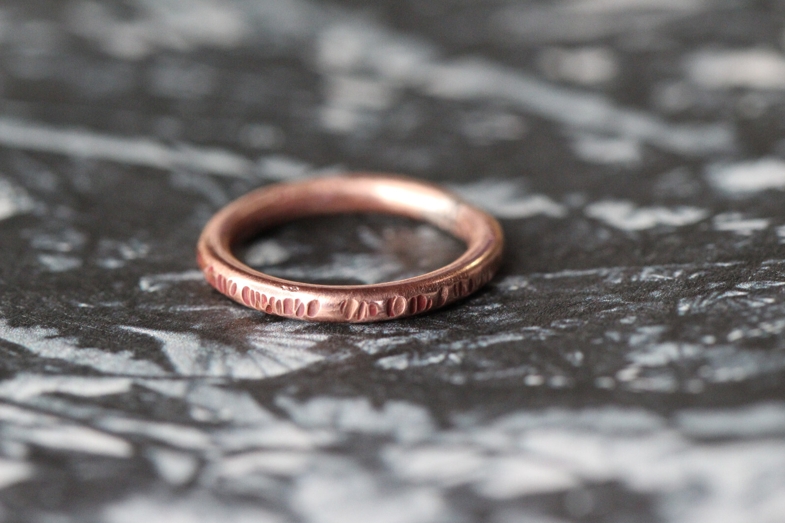 Copper Ring Stackable Hammered Rings band Size 1.5 Promise Ring Unisex thin 2mm