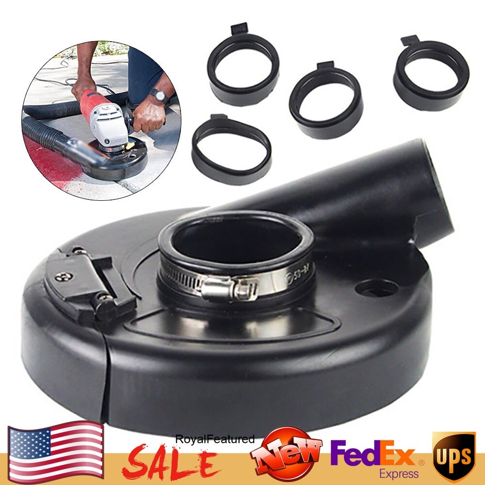 7" Vacuum Dust Shroud Hand Grind Convertible Cover for Angle Grinder Tool Black
