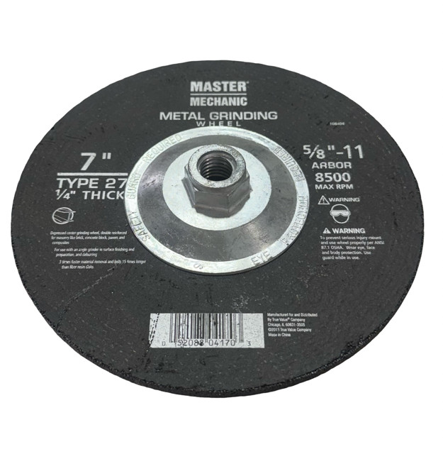 Master Mechanic 7" x 1/4" x 5/8-11 Metal Grinding Wheel 108404