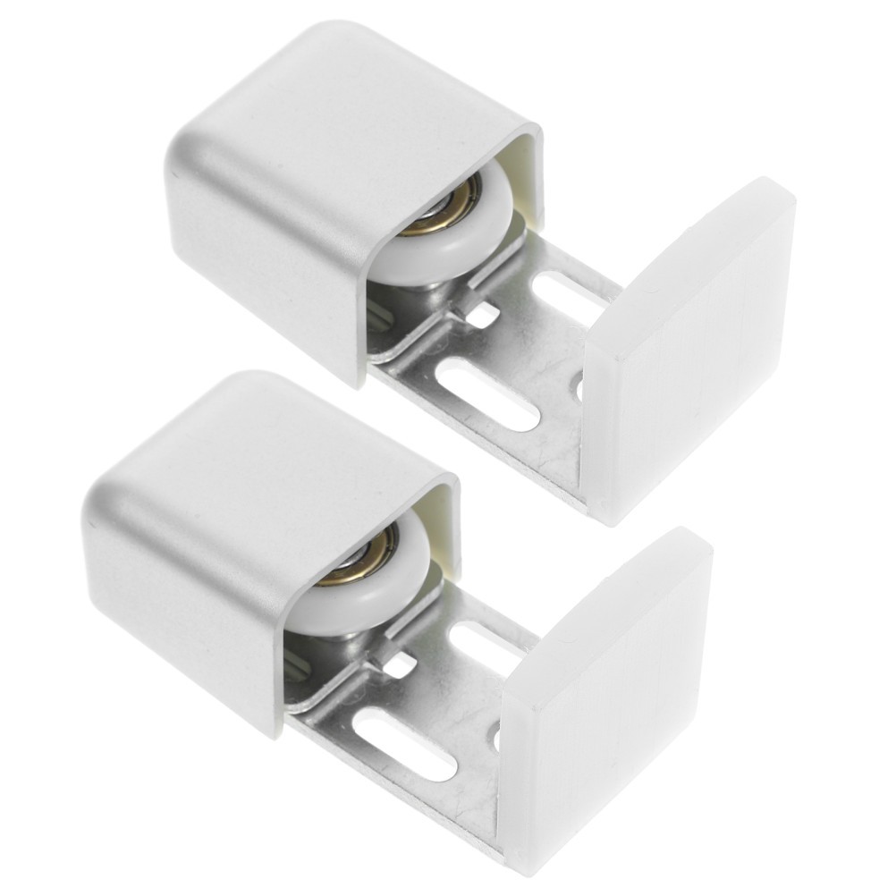 Sliding Glass Door Guide 2Pcs Automatic Door Bottom Guide Silver Iron