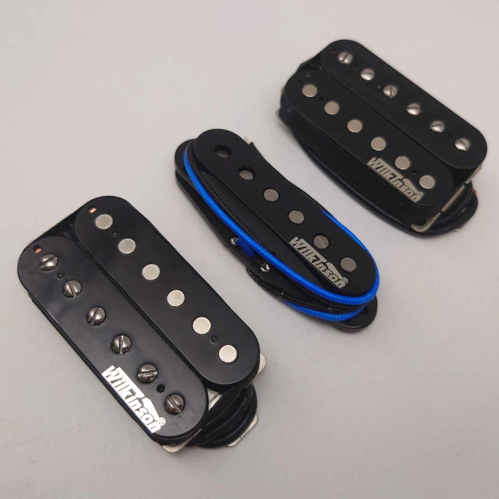 Classic Wilkinson Ainico5 Humbueker Double Open Row Guitar Pickup Set Black HSH