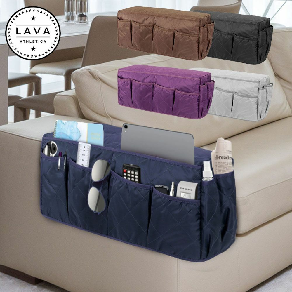 US Sofa Arm Rest TV Remote Control Organizer Holder 14 Pockets Chair Couch Bag