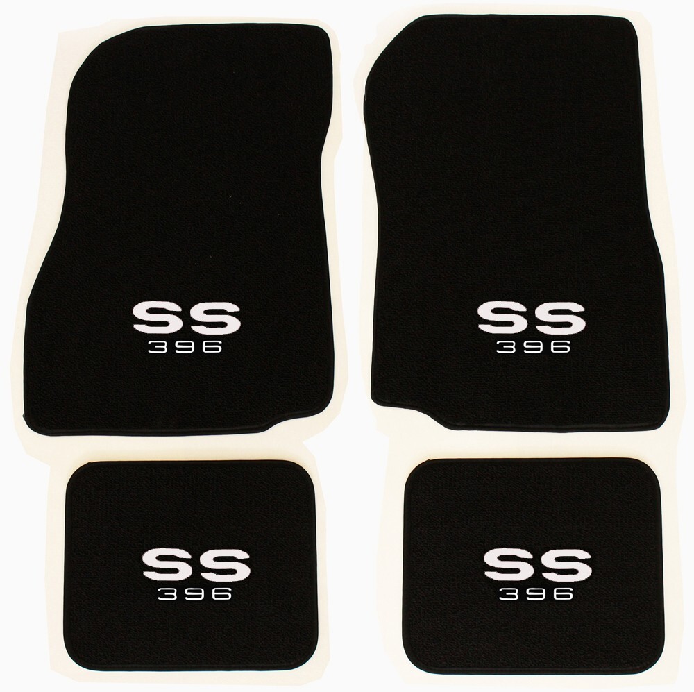 NEW! 1966-1967 Chevelle Floor Mats Black Carpet Embroidered SS 396 logo on all 4