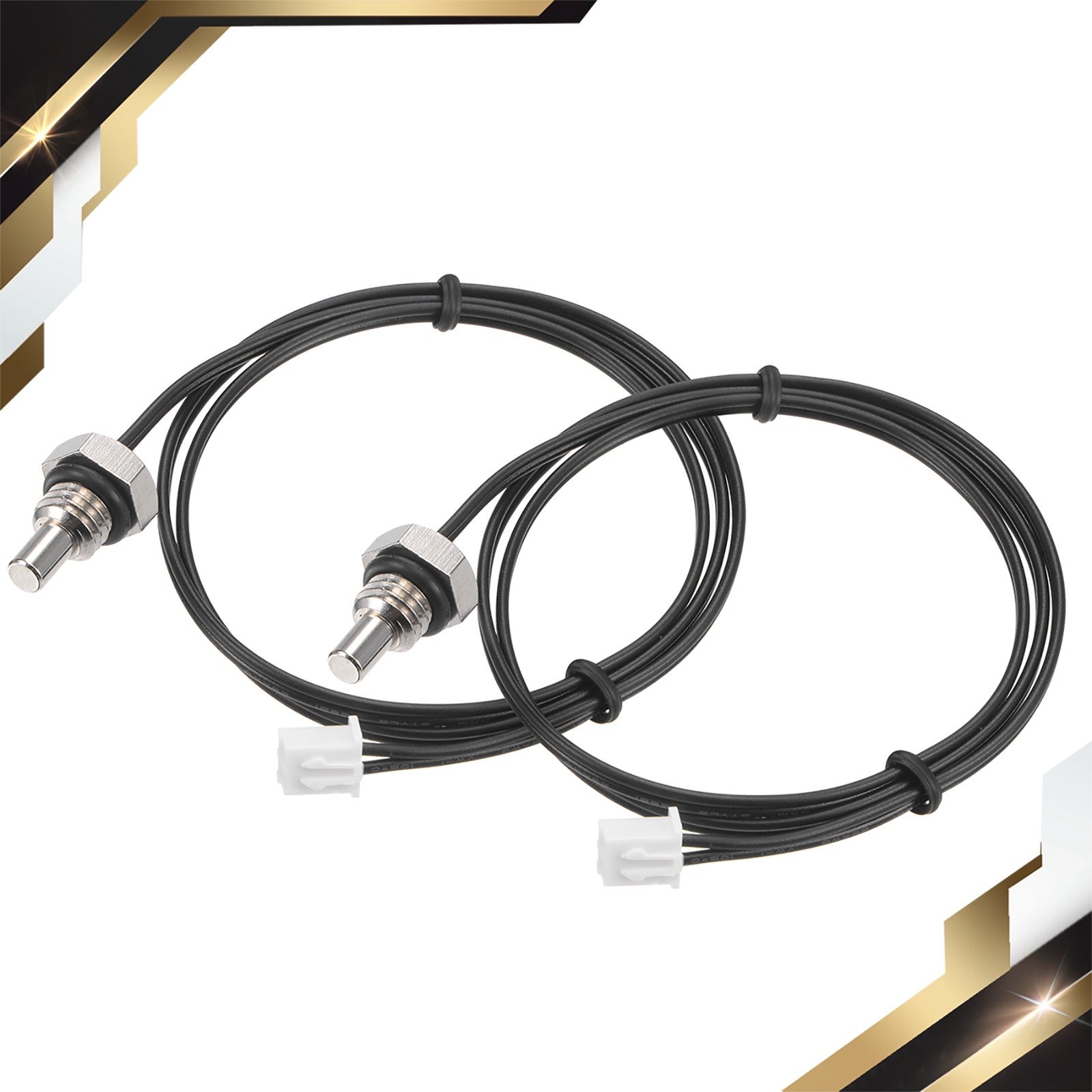2PCS 10K Temperature Sensor Probe M8 NTC Thermal Sensor Probe Cable 50cm