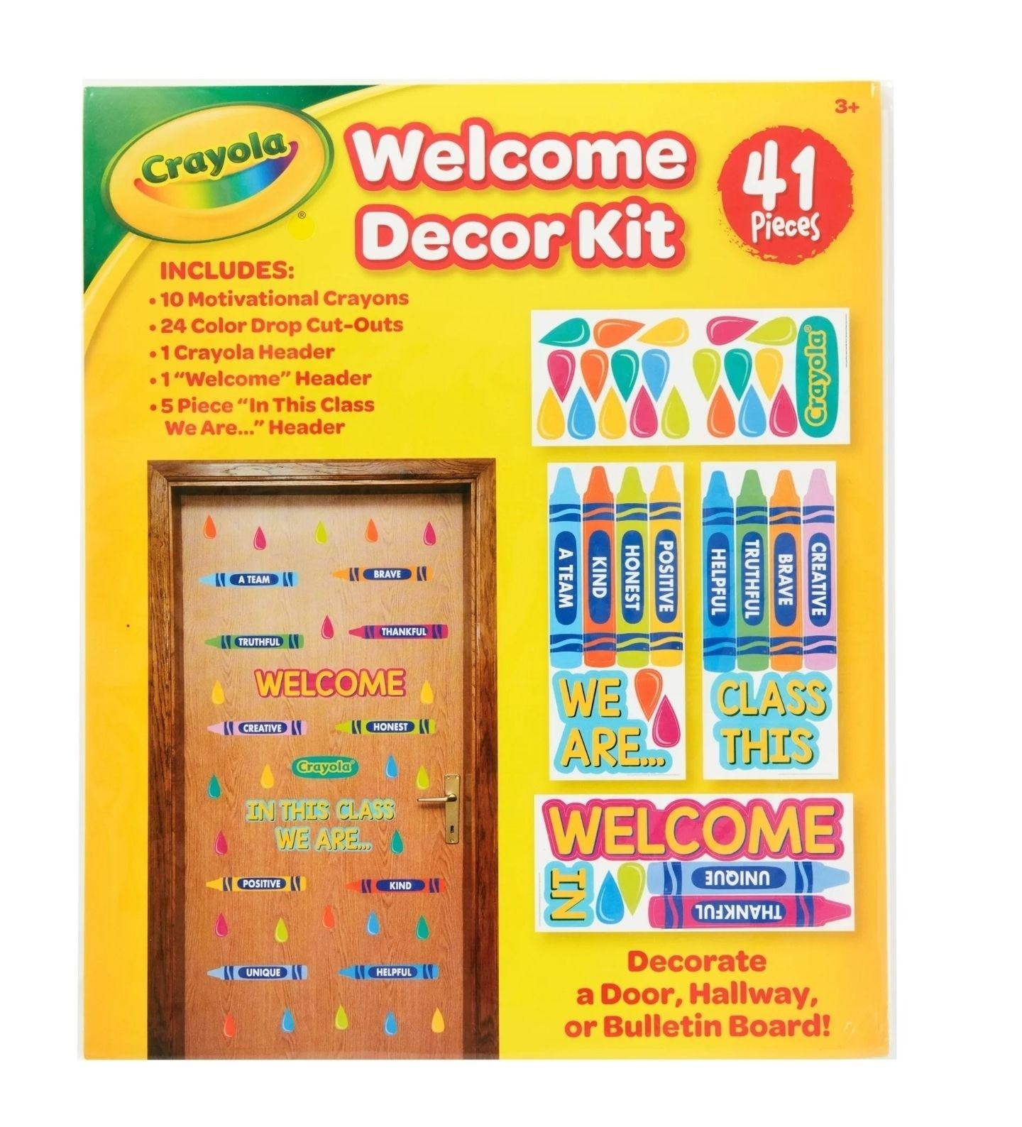NEW Crayola Brand Welcome Décor Kit – Classroom or Club – 41 Pieces