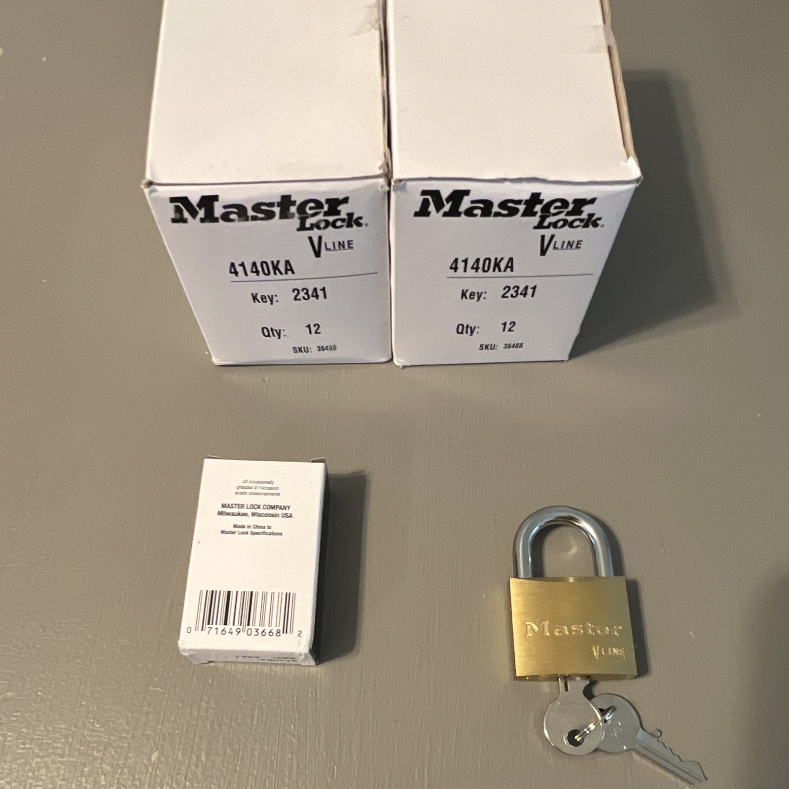 25 New Master Lock VLine 4140KA Brass Locks