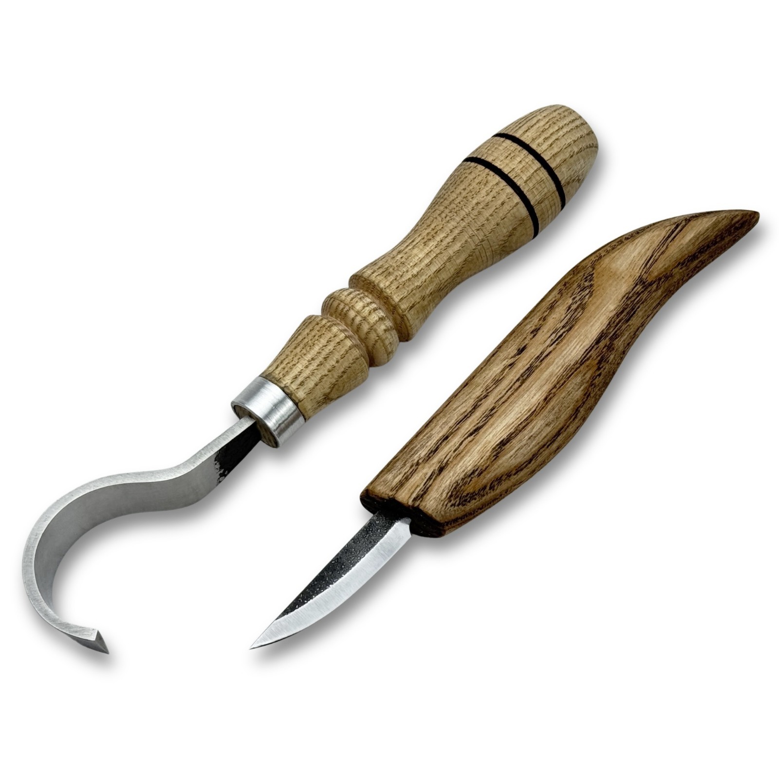Hand-Forged Carving Knives – 52100 Steel, Ash Handles, Whittling & Hook Knives.