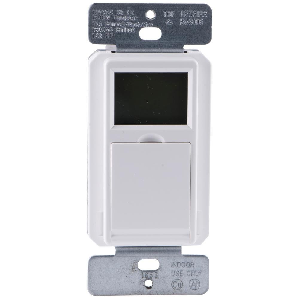 Defiant 15A 3 Way Digital Timer Switch Daylight Adjust White In Wall