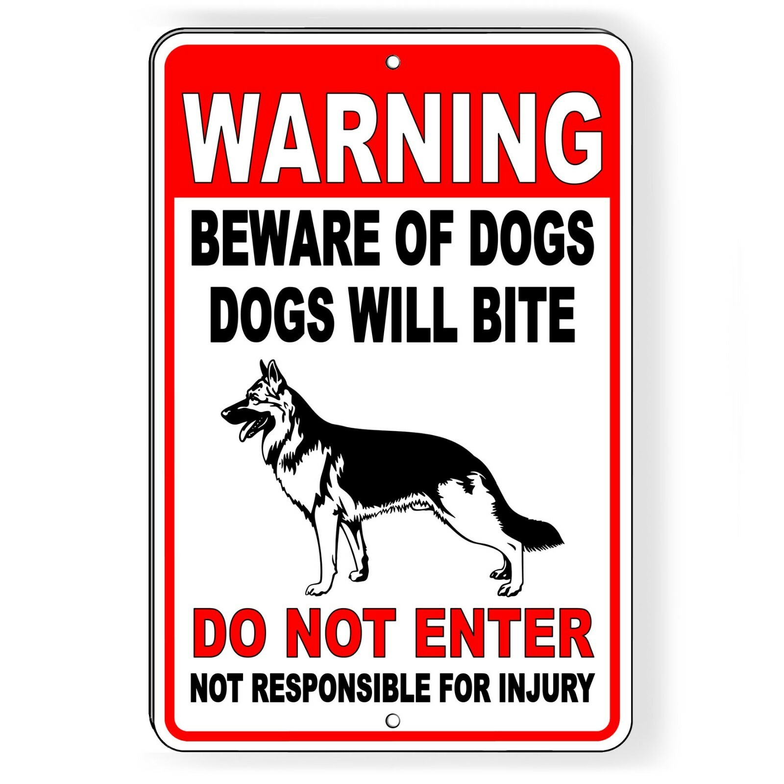 Sign Or Decal Beware Of Dogs Will Bite Security Attack Guard Warning Protected