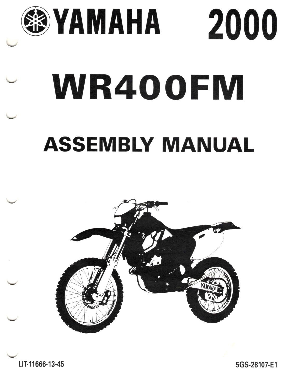 OEM Genuine Yamaha New Bike Set-Up/Service/Assembly Manual 2000 WR400F