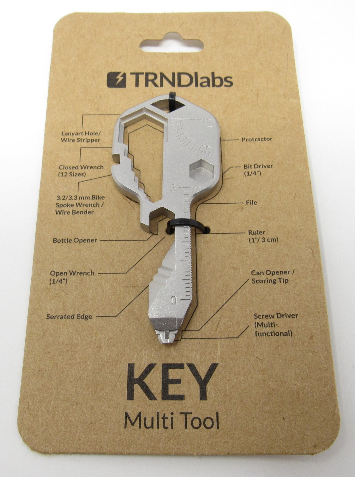 TRNDlabs Key Shaped Multi Tool Versatile Compact Gadget 420 Stainless Steel