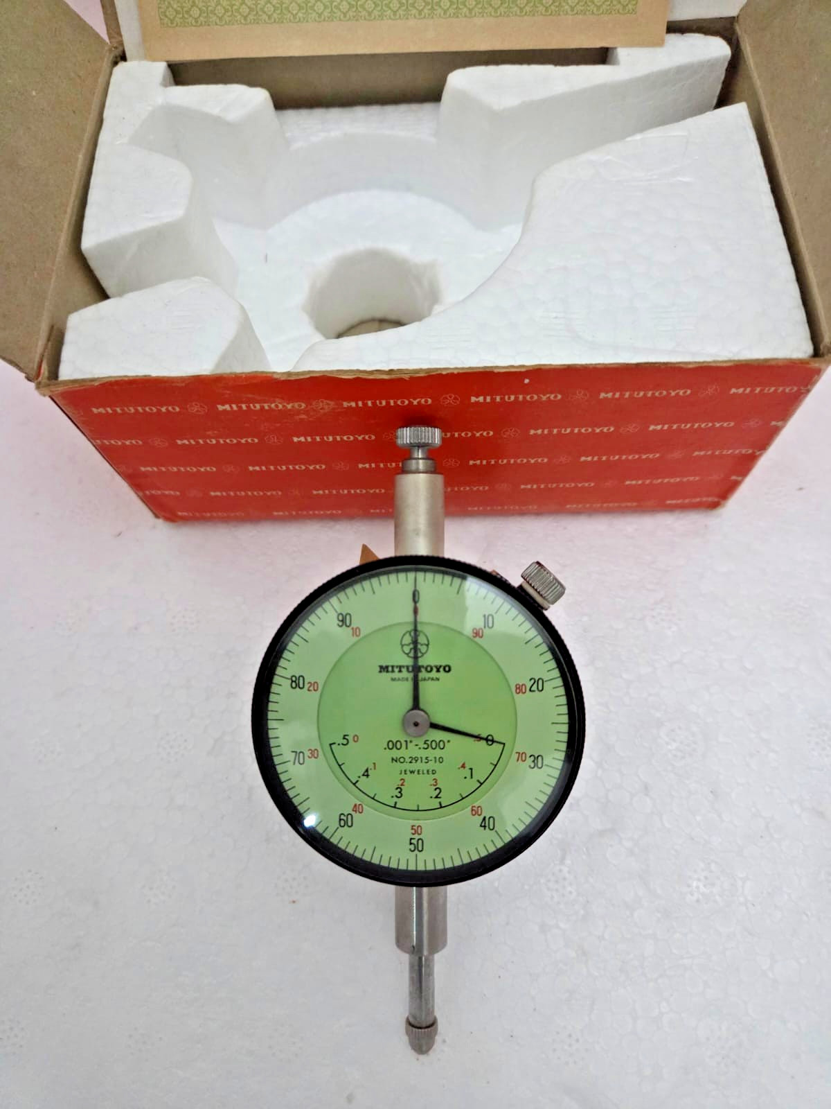 Mitutoyo 2915-10 Dial Indicator .001" - .500" Grad Jeweled Japan Made- Brand New