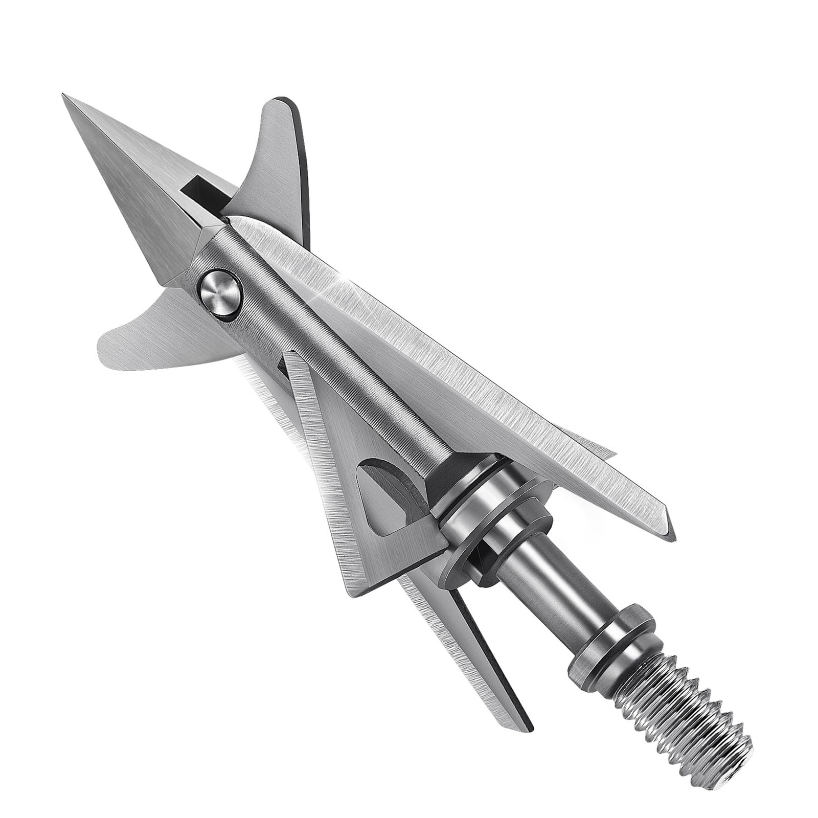 4-Blade Hunting Hybrid Broadhead 4 Pack 125 Grain Archery Mechanical Broadhea...