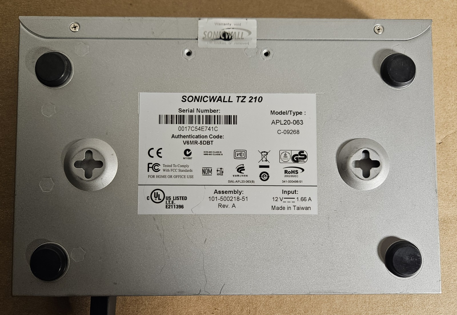 SonicWall TZ 210 Wireless-N APL20-063 Network Security Firewall Appliance