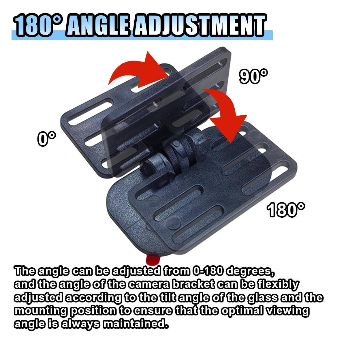 Car Rear Camera Holder, Adjustable Vehicle Backup Mount, 2 SET, Black
