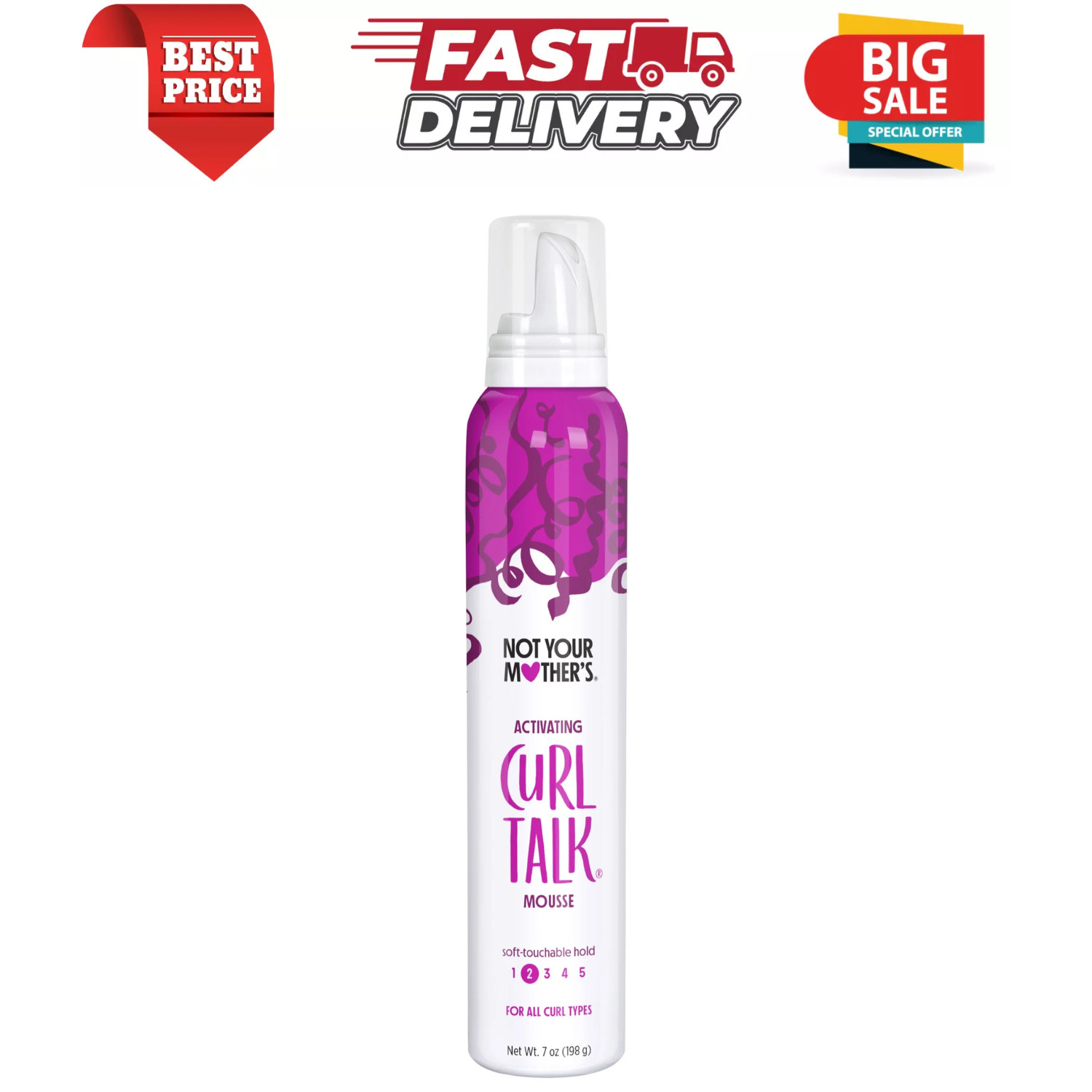 Not Your Mother's Curl Talk Curl Activating Hair Mousse Lightweight Hold, 7 oz