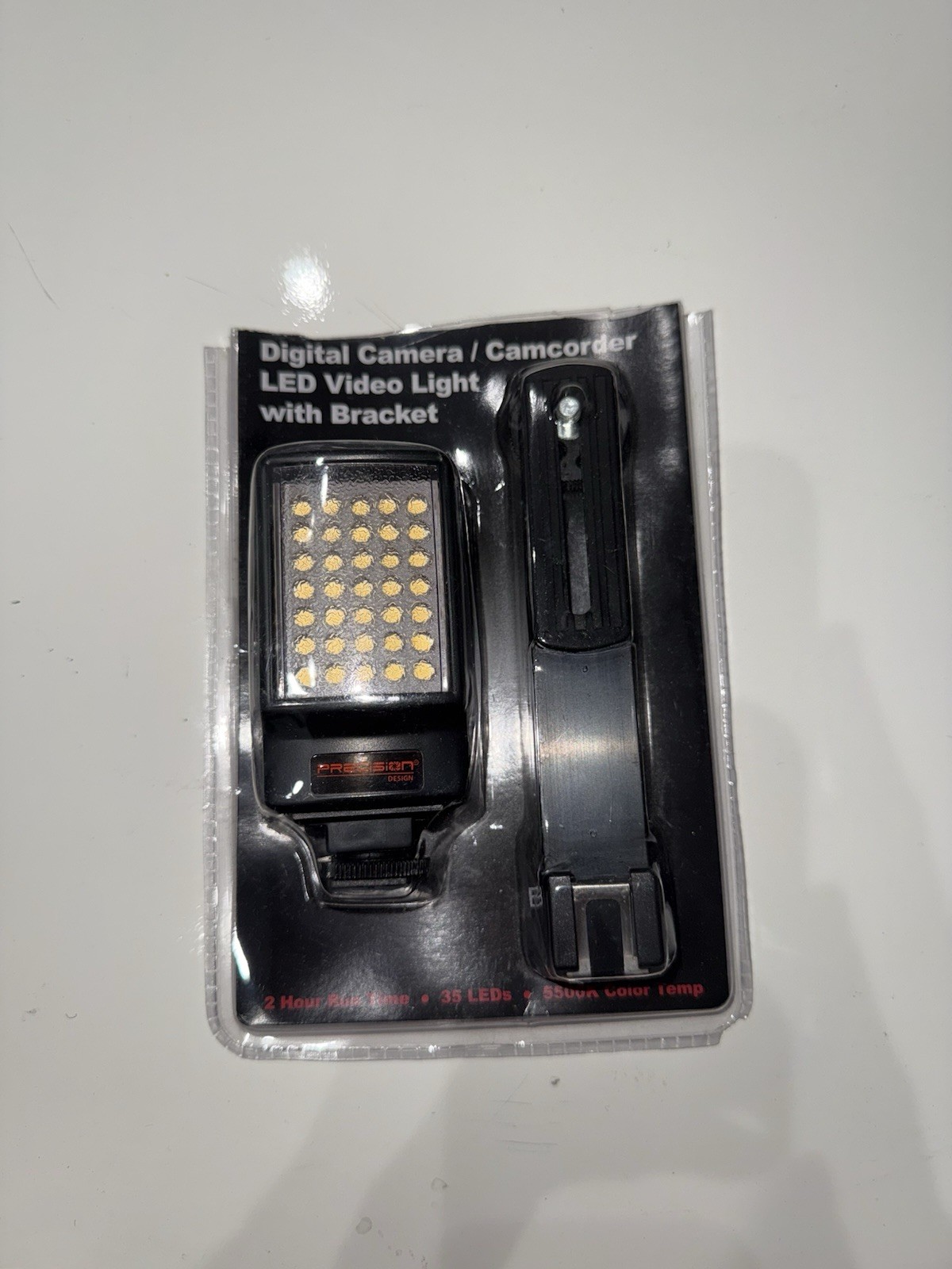Precision Design Digital Camera Camcorder LED Video Light W/Bracket NIB PD-LED35