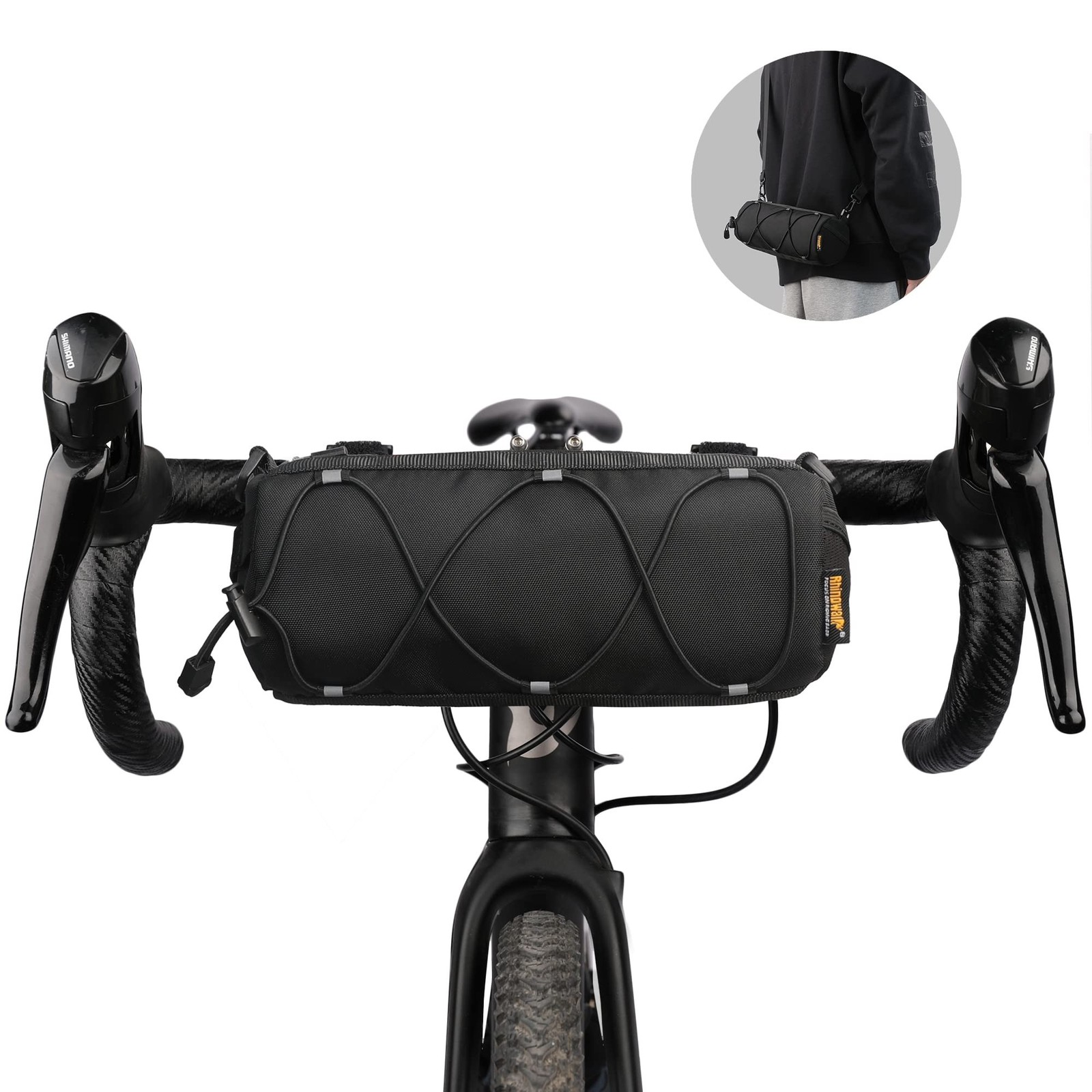 Rhinowalk Bike Handlebar Bag, Bicycle Front Bag Shoulder Bag Storage Bag with...