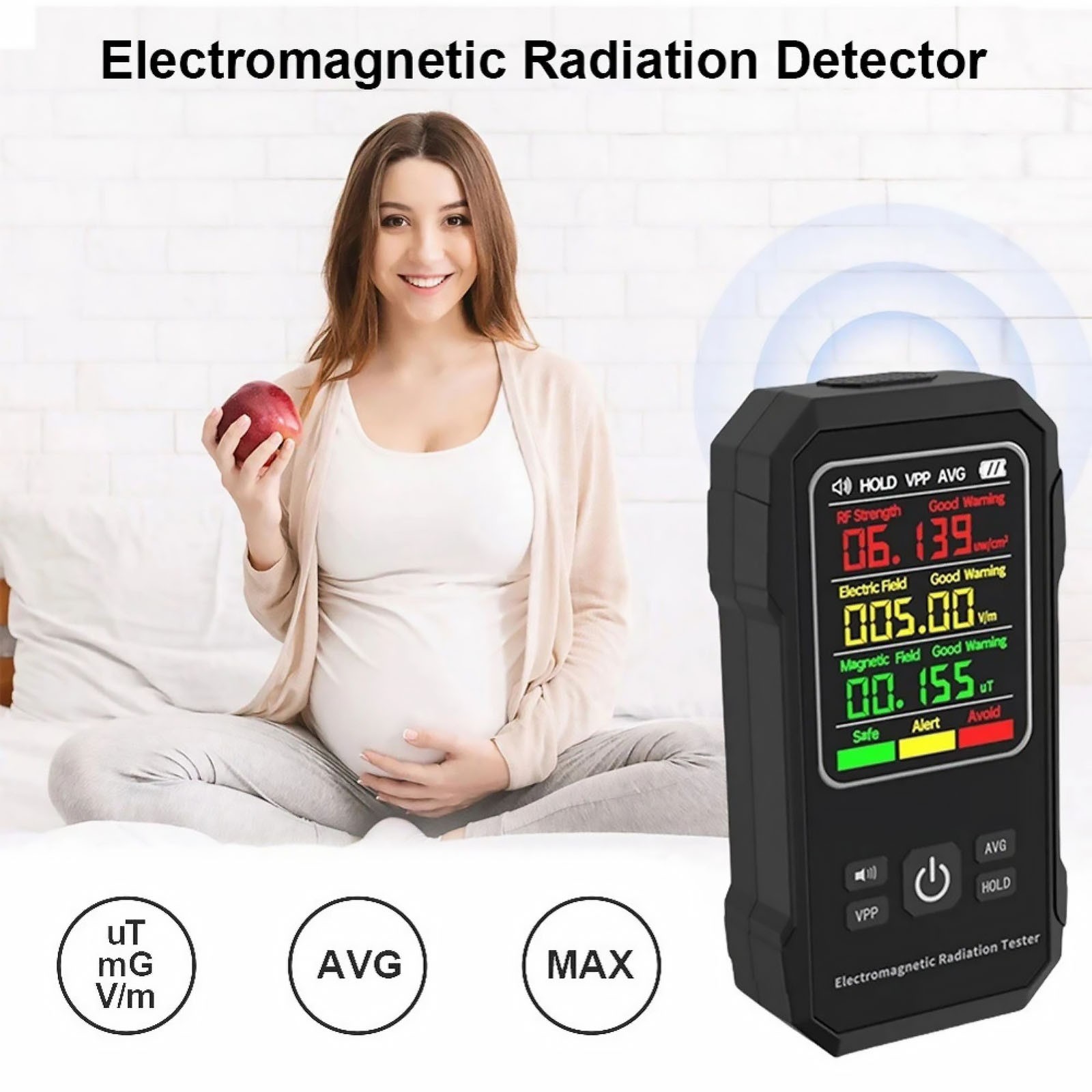 Digital EMF Meter Electromagnetic Radiation Detector for RF and Magnetic Fields