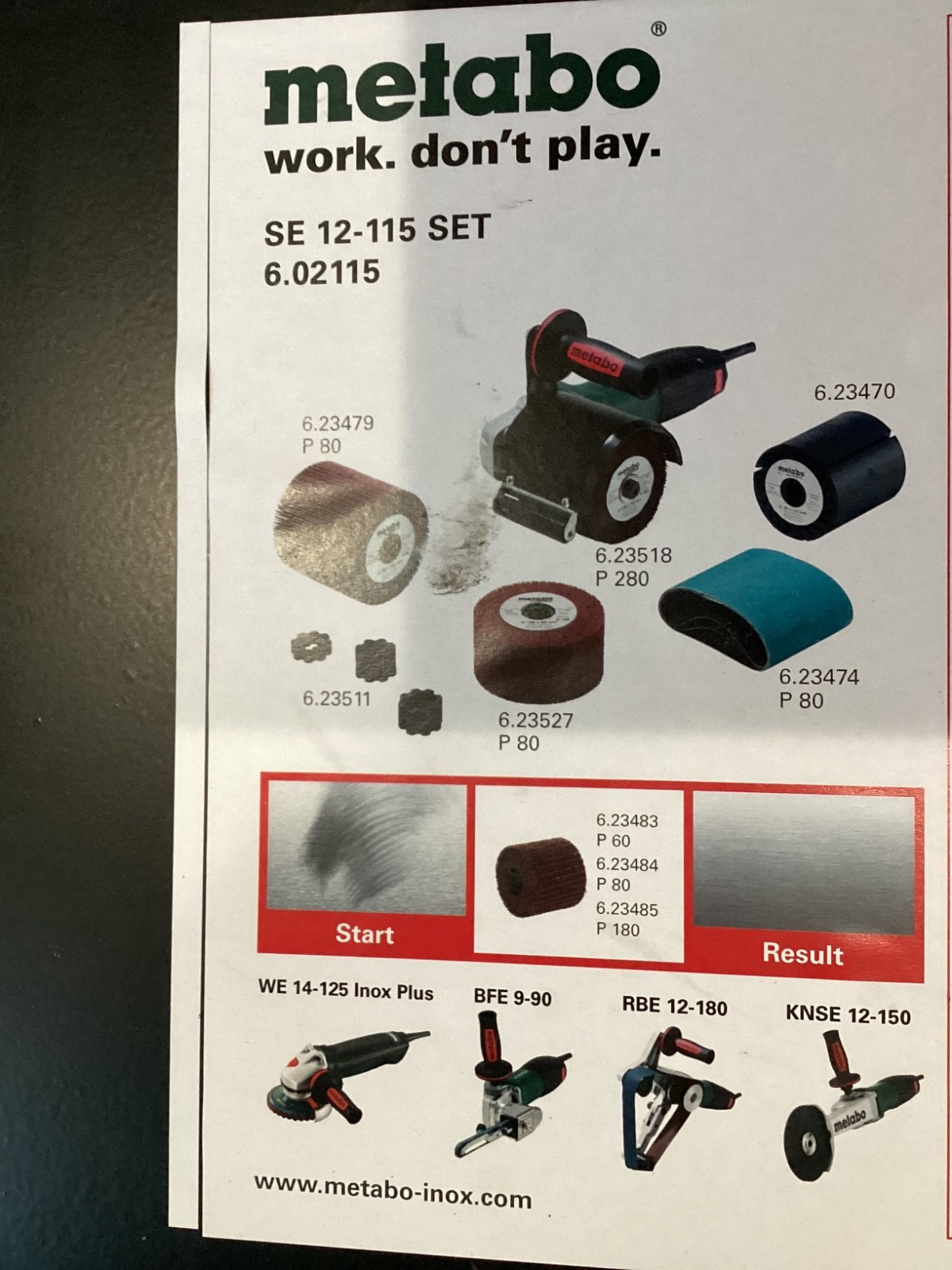 METABO SE 12-115 SET BURNISHING MACHINE