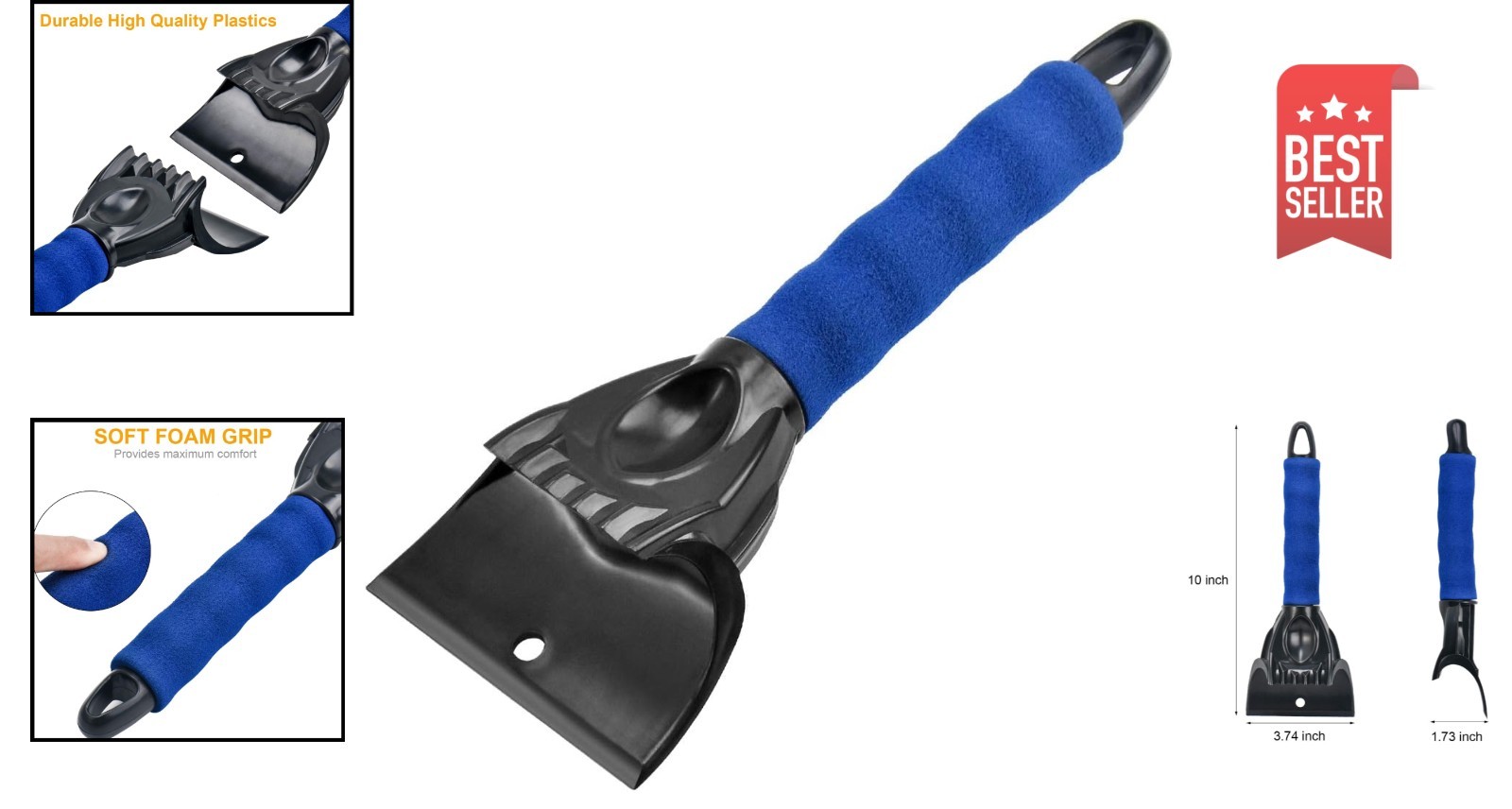 Indestructible Ice Scraper for Cars & Trucks - 10