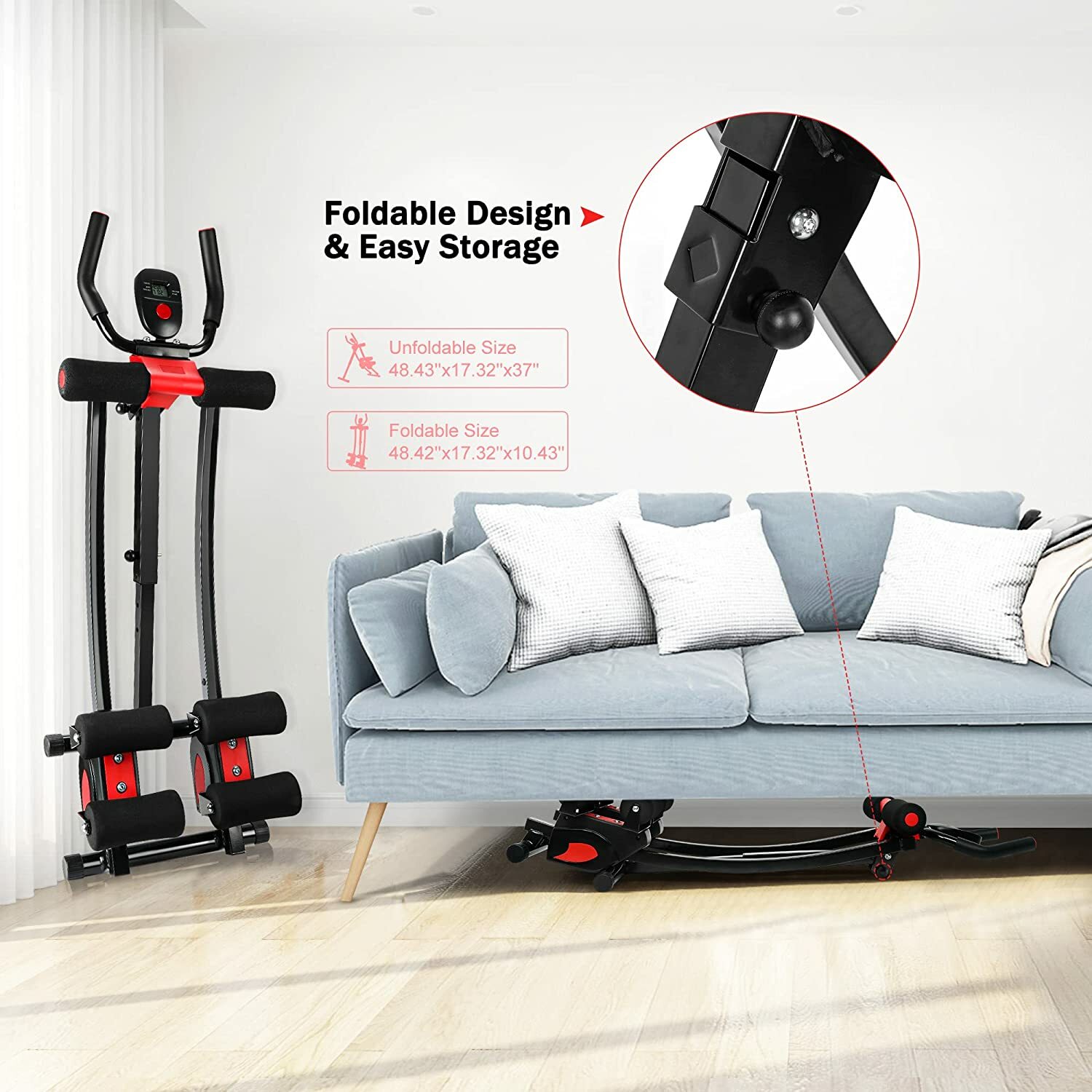 Pre-Owned Ab Workout Equipment Ab Machine Abdominal Exercise Foldable Home Gym