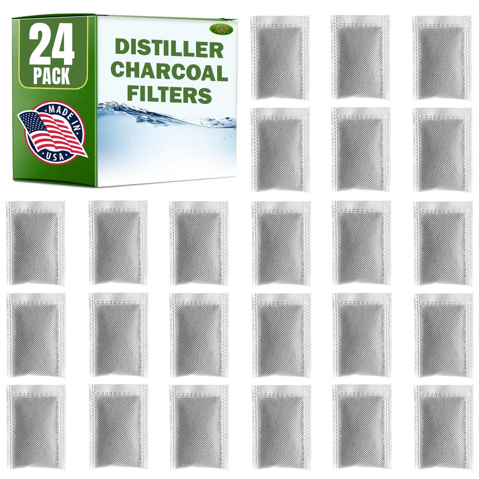 Green Piece® 24 Pack Distiller Filters – 24 Count (Pack of 1), White