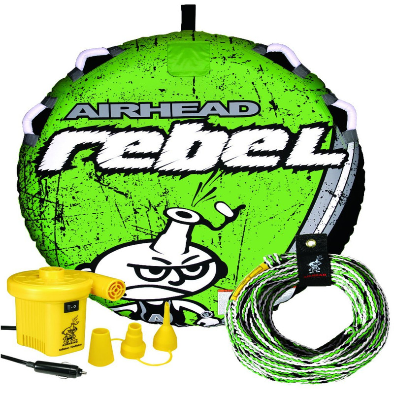 Airhead Rebel Towable Kit 1 Rider Tube Rope And Pump Kwik-Connect Tow