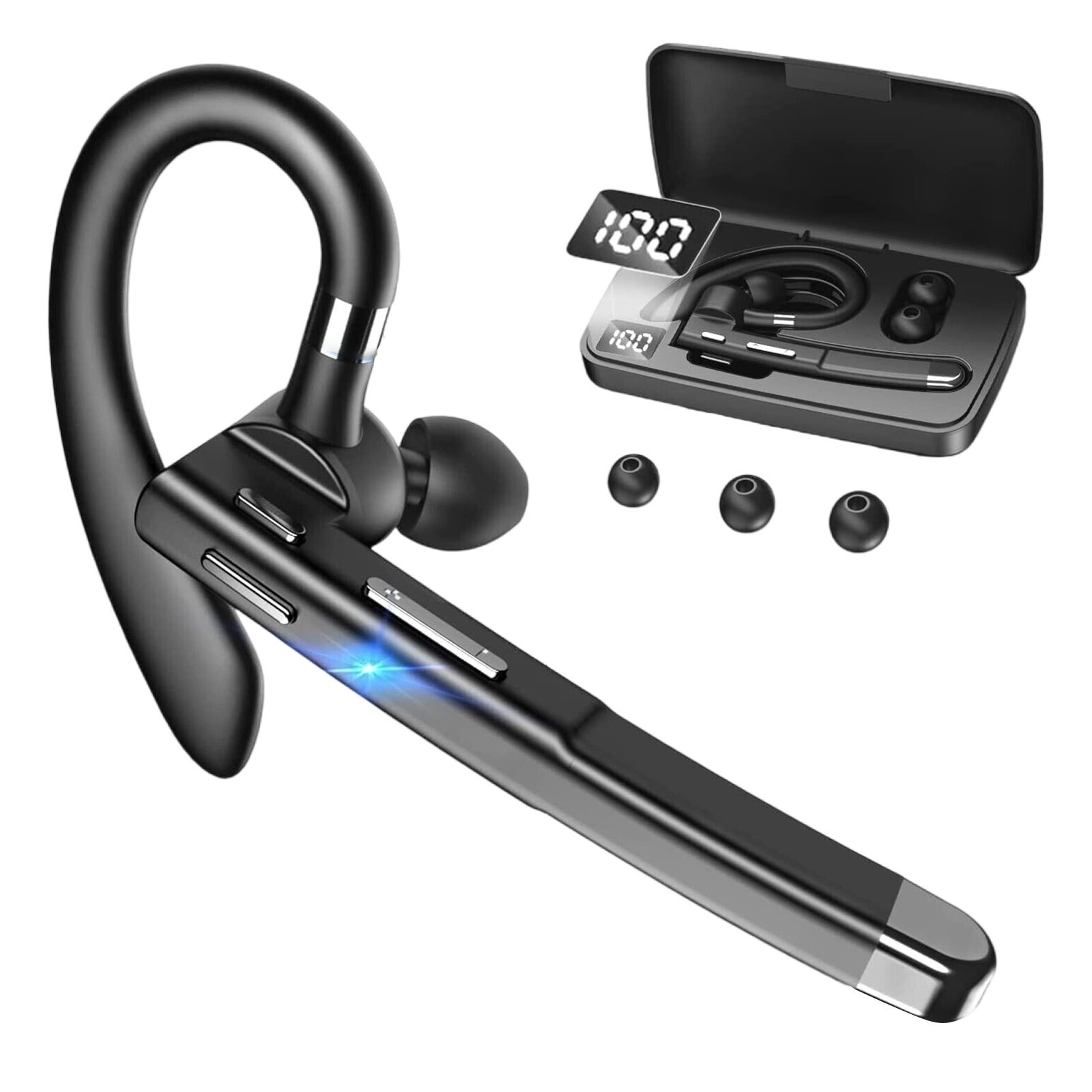 Trucker Wireless Headset Mic Blue Parrot Bluetooth Noise Cancellin Earpiece
