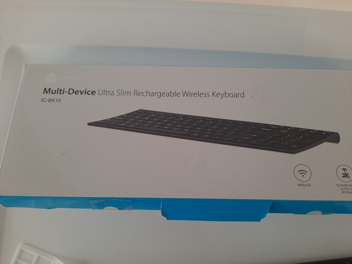 iClever IC-BK10 Multi Device Connection Rechargeable Wireless Keyboard Black NOB