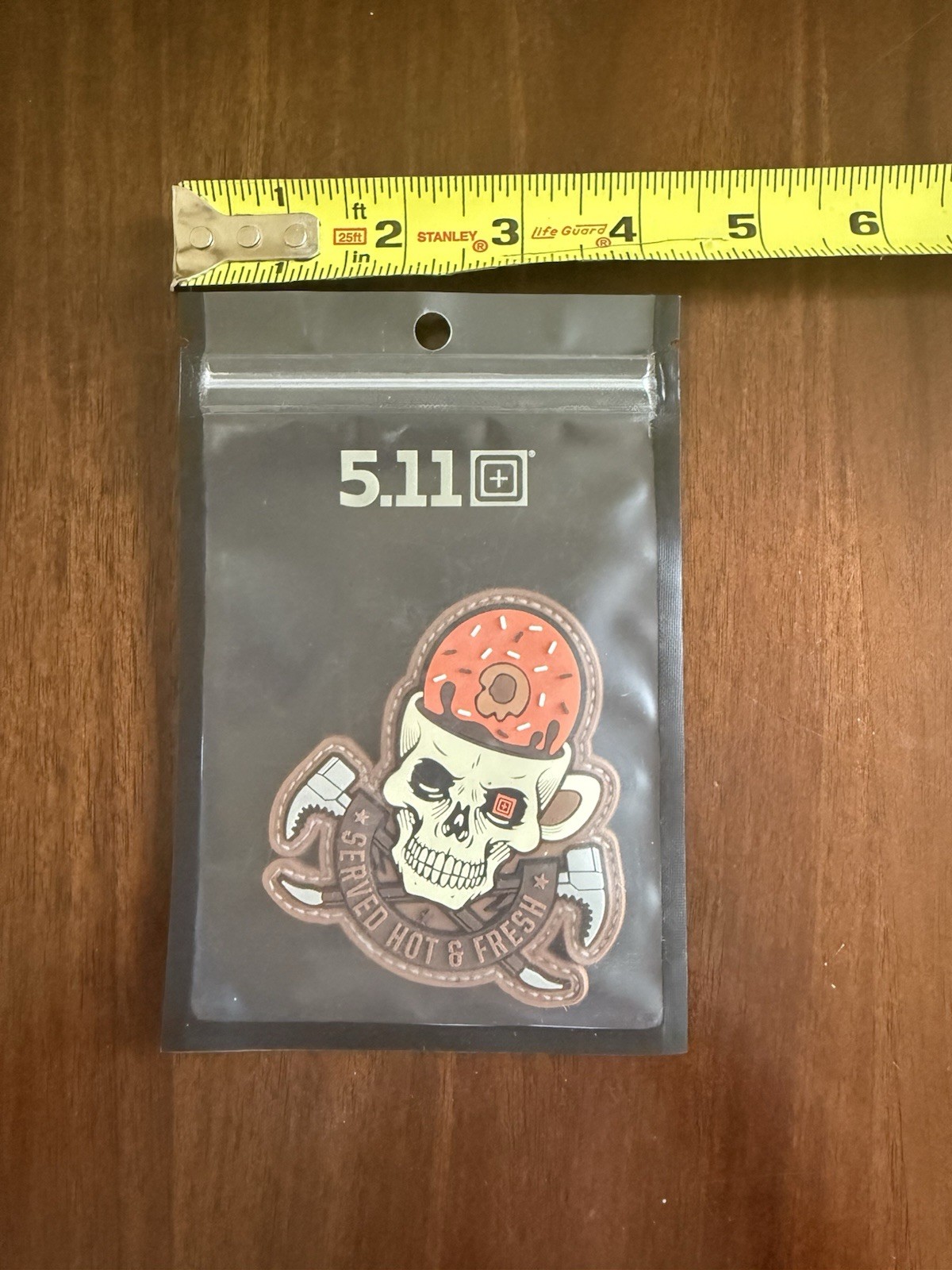 5.11 Tactical Donuts Served Hot Patch Laser Cut Hook-Back PVC Patch Style# 82044