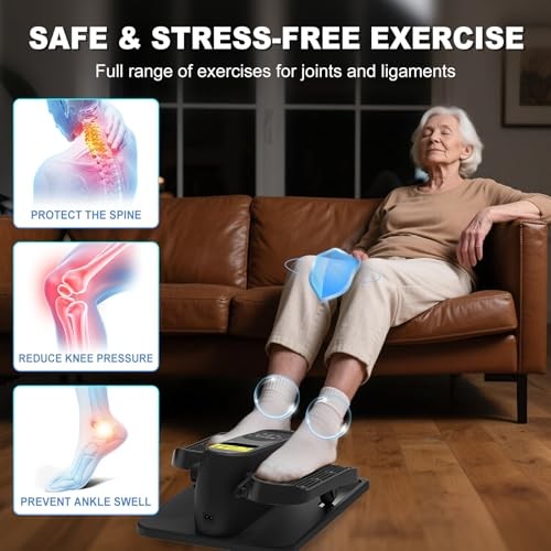Black Electric Elliptical Machine - Under Desk Pedal Exerciser