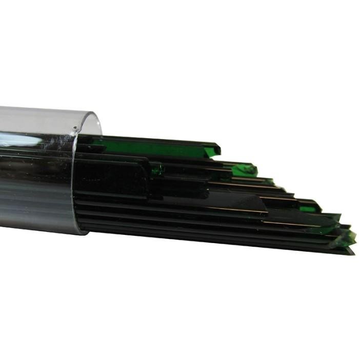 Oceanside Noodles Approx.3/16"W.x17"L. Dark Green Transparent 5OZ. Tube 96 COE.