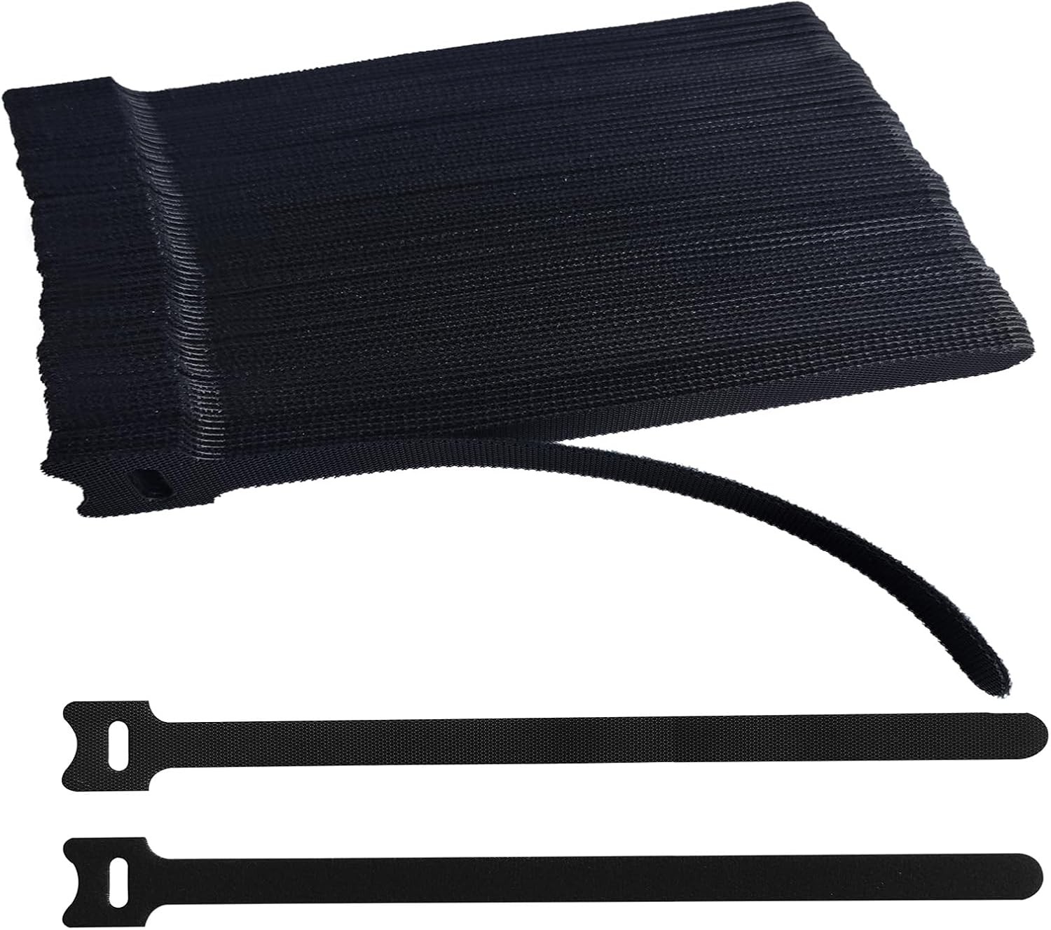 100 PCS 12 Inches Black Reusable Cable Ties,Multi-purpose Adjustable Cord
