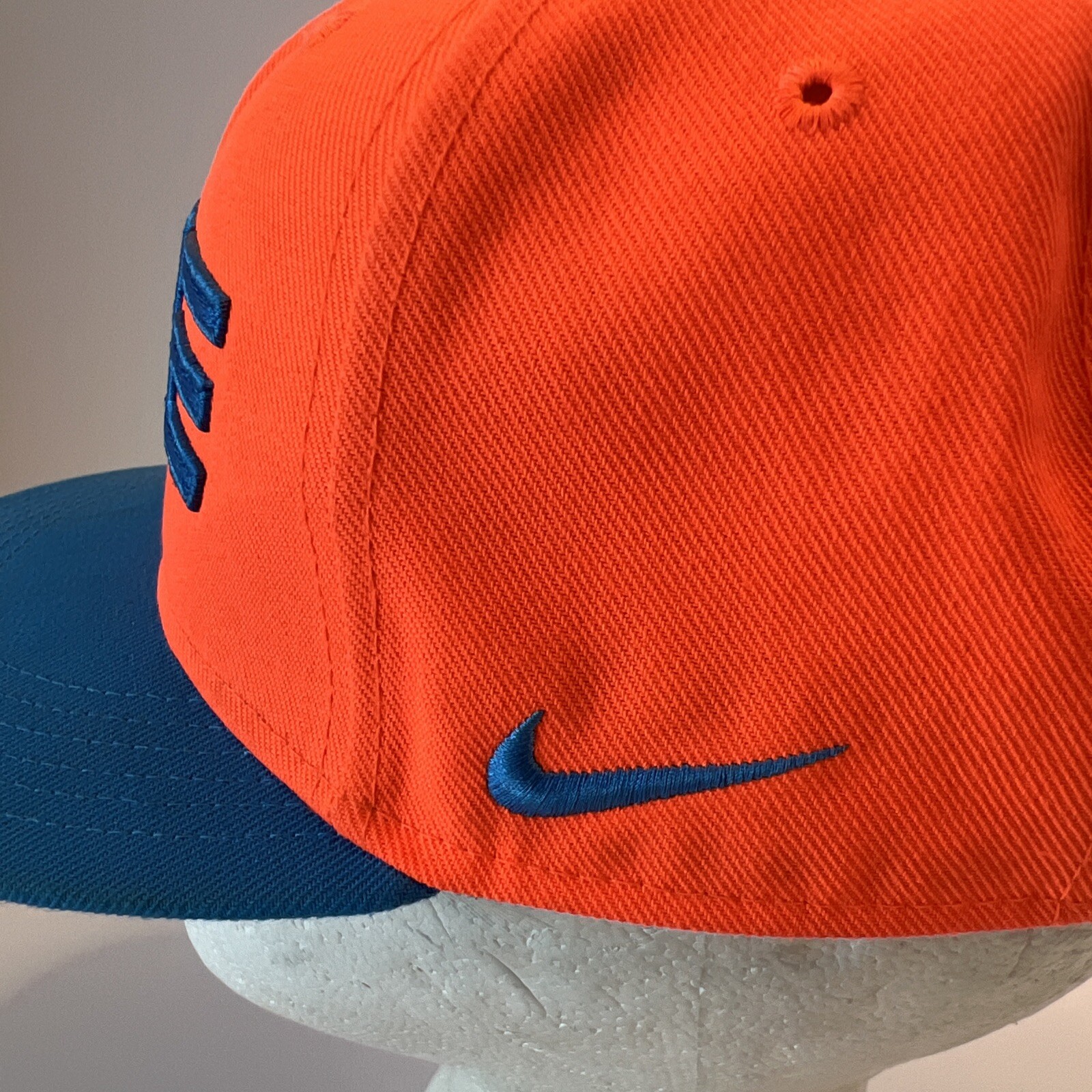 ELITE Orange w Bright Aqua Nike True Hat Cap Snapback Polyester EUC