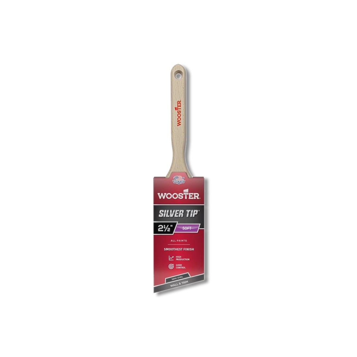 Wooster Silver Tip 2-1/2 in Semi-Oval Angle Paint Brush 5228-2 1/2