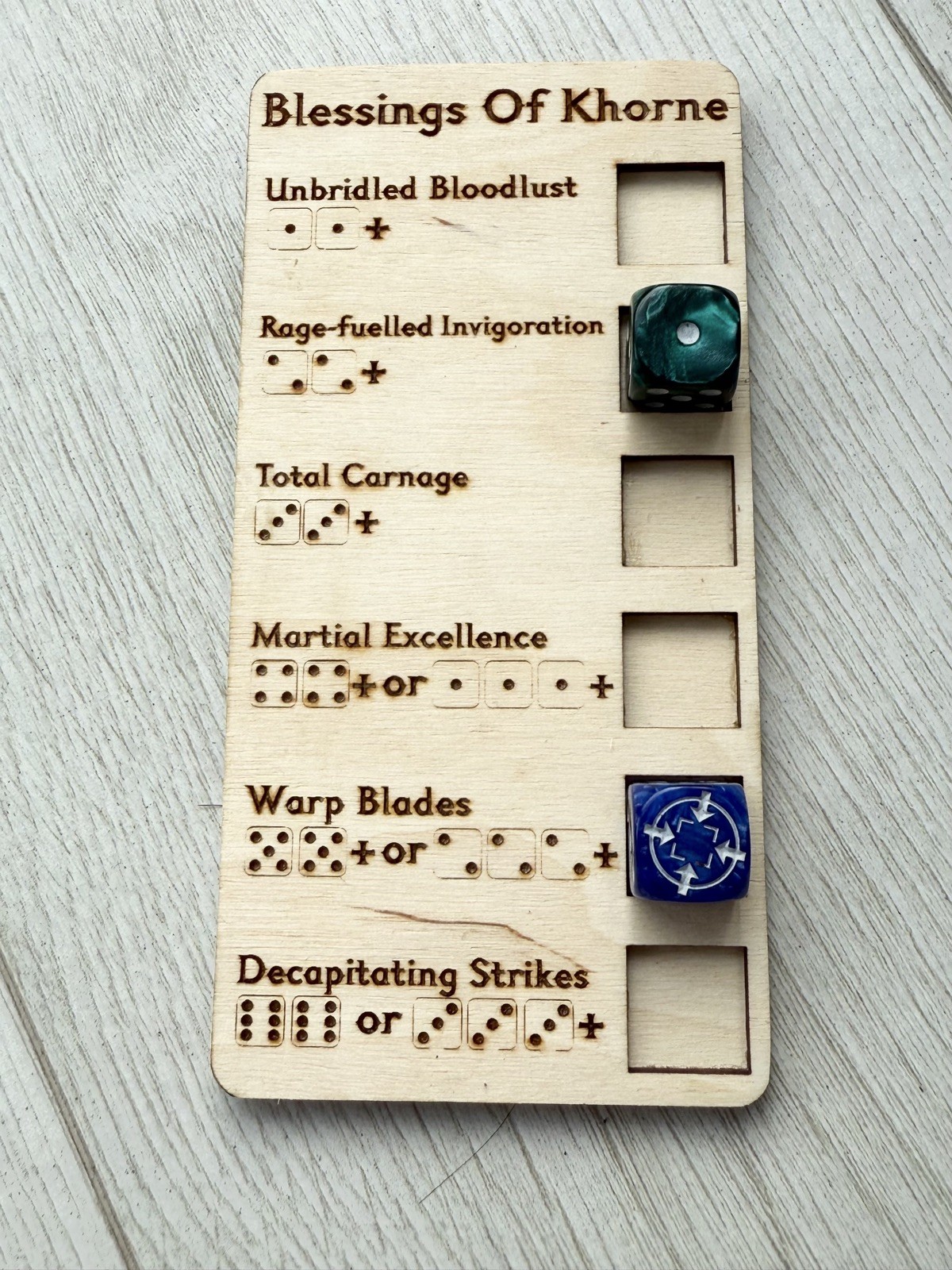 Warhammer 40k world eaters blessings of khorne rule Dice Tracker 10th Edition.