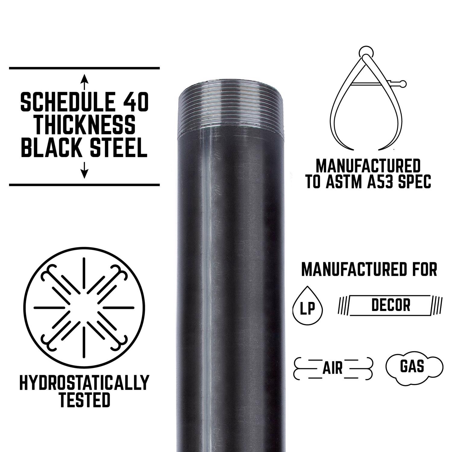 STZ Industries 2 in. MIP each T X 2 in. D MIP Black Steel 3 in. L Nipple